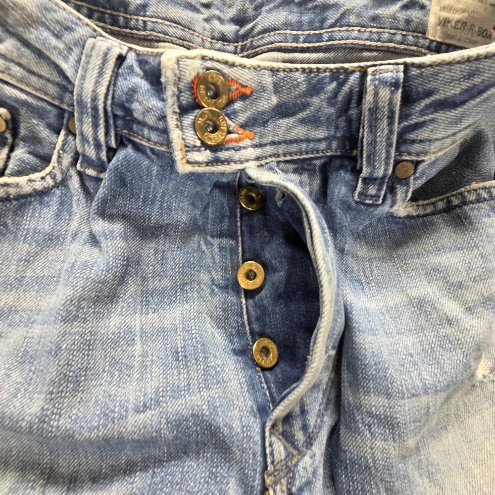 Diesel Jeans Mens 30x32 Blue Viker-R-Box Straight Distressed Made Italy 008MY